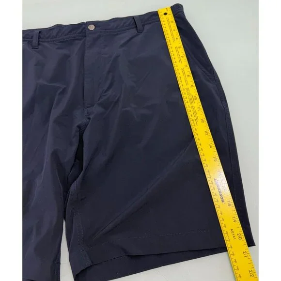 Footjoy FJ Golf Shorts Mens 40 Flat Front Casual Stretch 9" Inseam Navy Blue - Picture 10 of 13